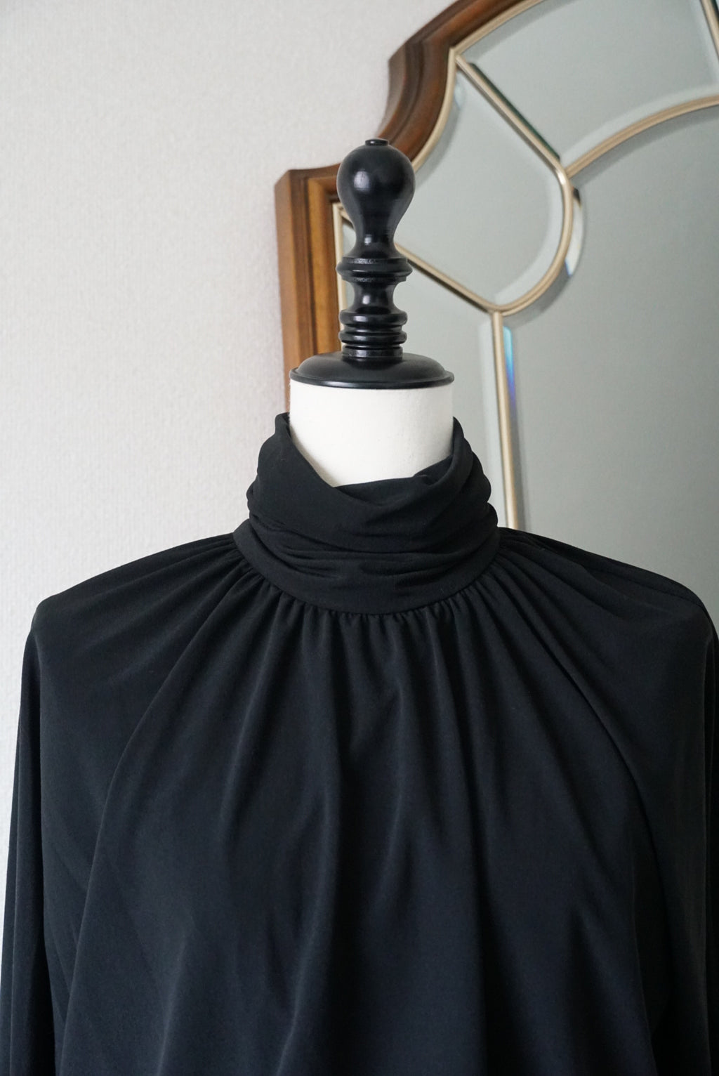 1980's Black High Neck Dress