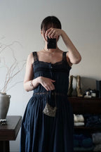 Antique French Black Cotton Dress