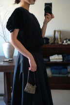 1980's Silk Velvet Puff Sleeve Cardigan