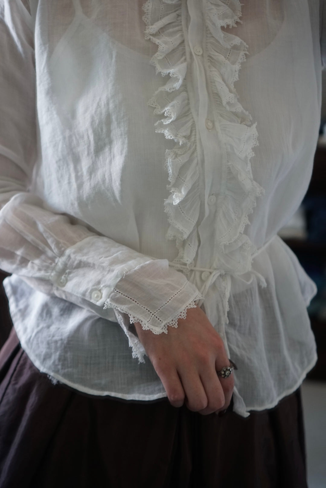 Edwardian Ruffle Front Blouse