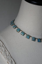 1920's Glass Robins Egg Faux Turquoise Necklace