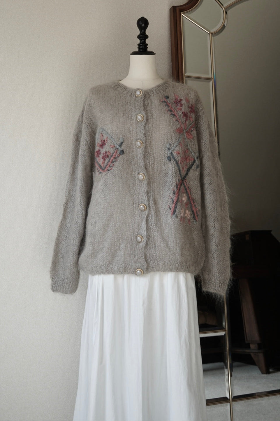 1960's Mohair Embroidery Cardigan