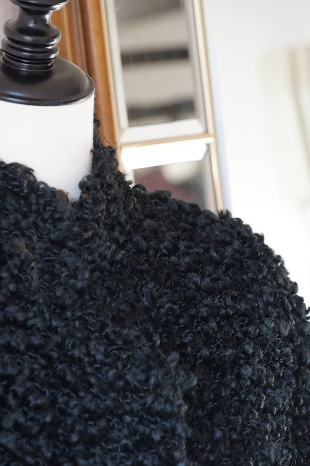 Edwardian Black Wool Short Cape