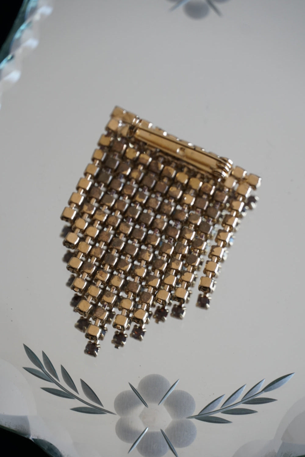 Vintage Amber Cascade Big Brooch