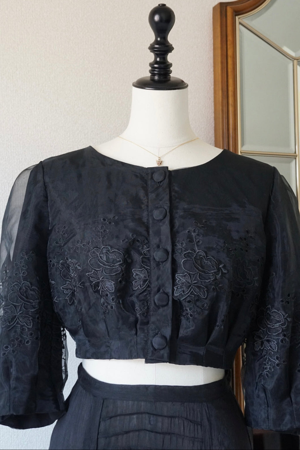 Vintage Black Sheer Blouse