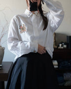 Vintage Embroidered White Shirt