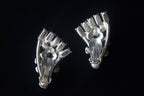 Vintage Smoke Gray Cut Glass Earrings
