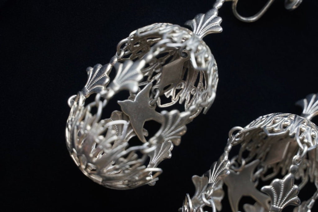 Vintage Filigree Bird Cage Earrings
