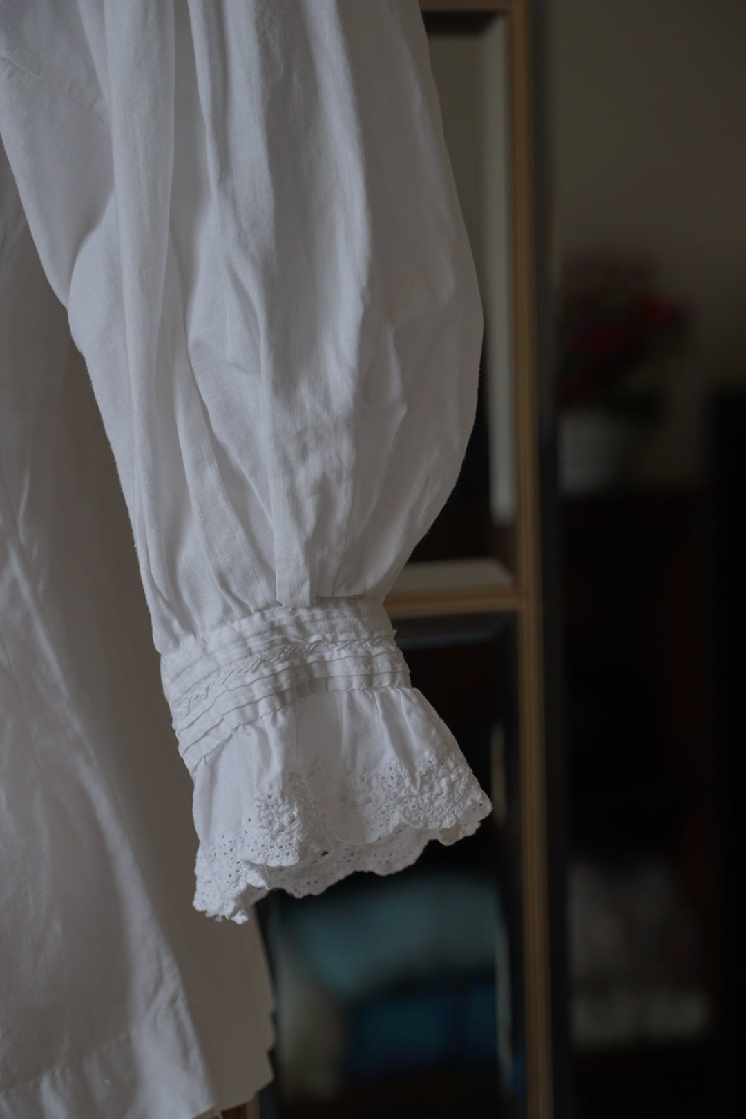 Antique French White Cotton Blouse