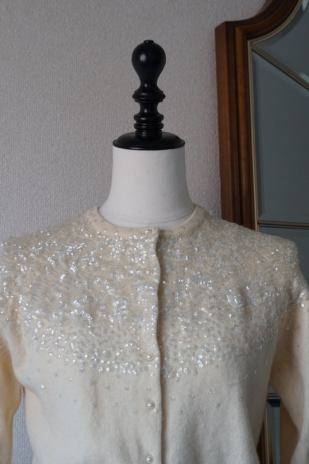 1950's Sequins Wool Cardigan