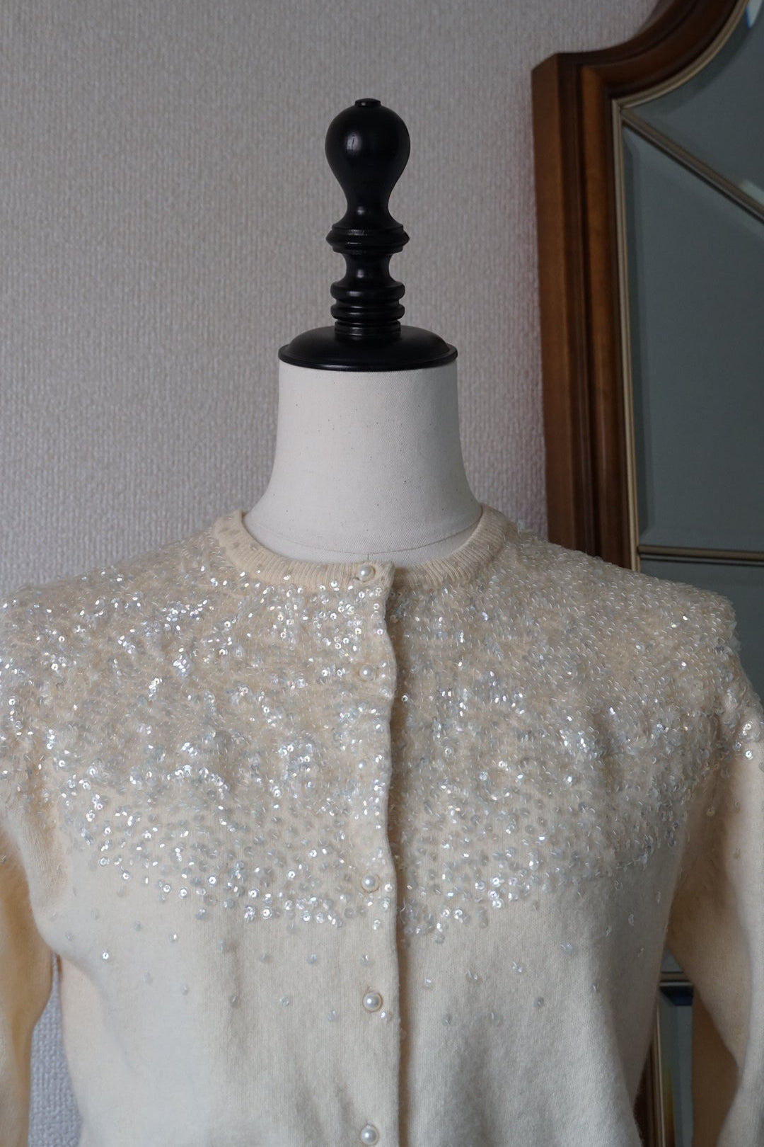 1950's Sequins Wool Cardigan