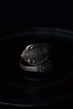 1930's Silver Initial”A” Floral Spoon ring