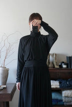 1980's Black High Neck Dress