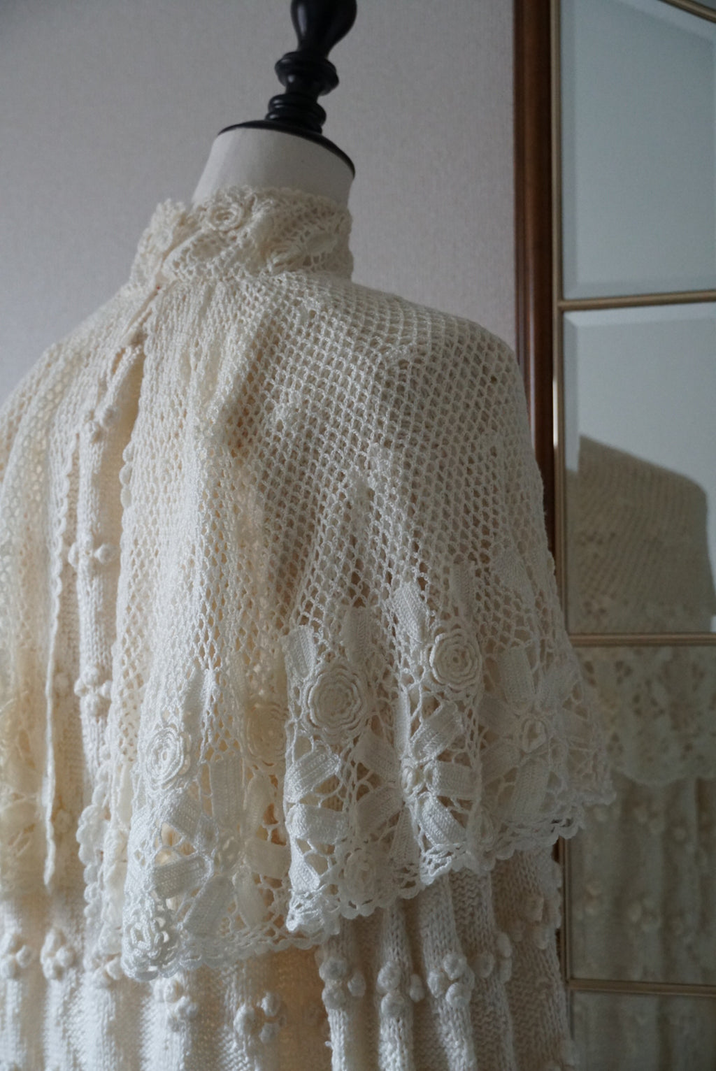 Vintage Crochet Knit with Cape