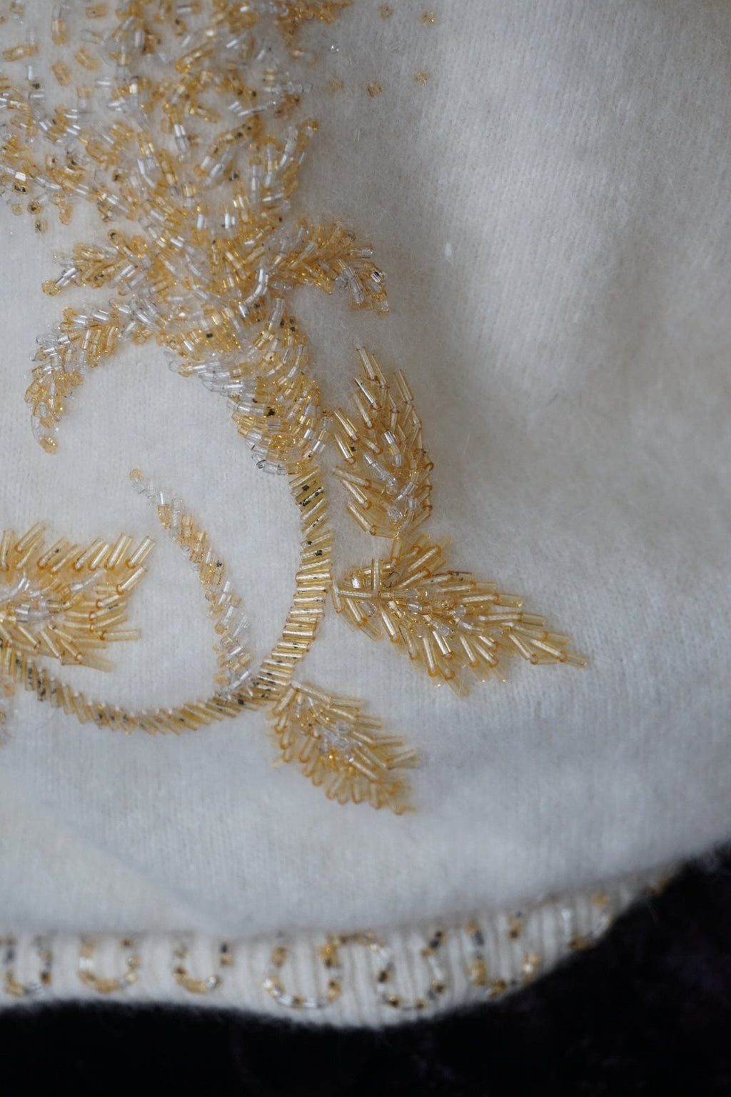 1950's Ivory Beaded Cardigan
