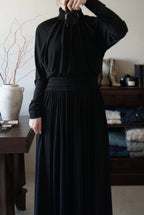 1980's Black High Neck Dress