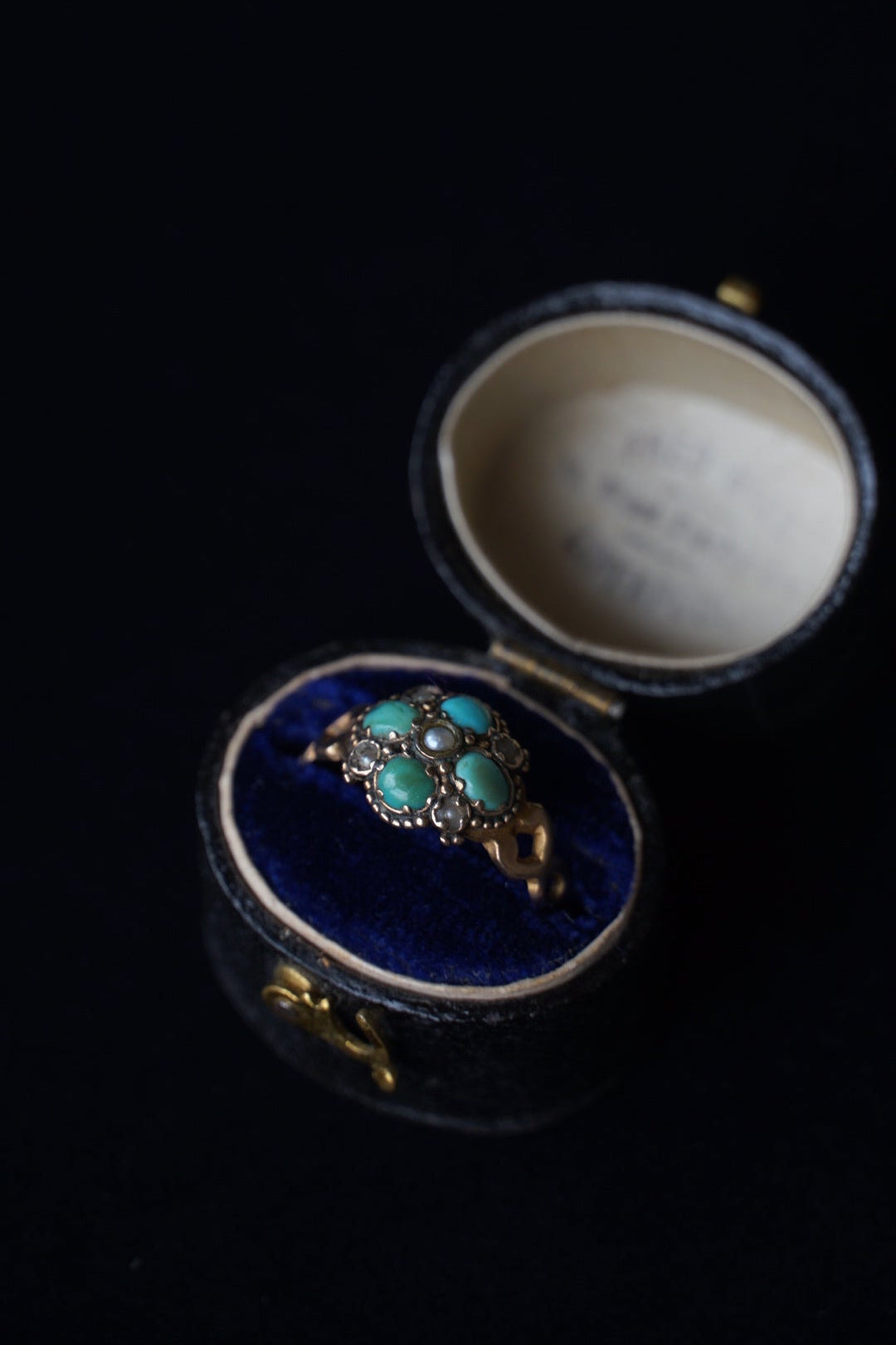 1864-65 Turquoise×Pearl×White Garnet Ring