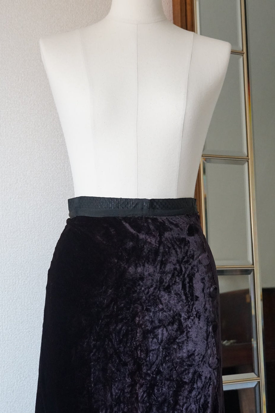 1900's Silk Velvet Tight Skirt