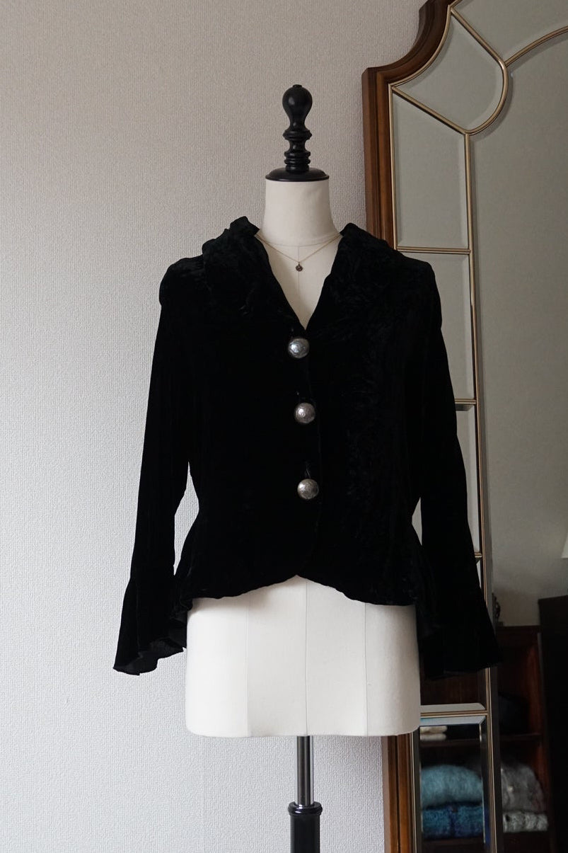 Vintage Black Silk Velvet Jacket