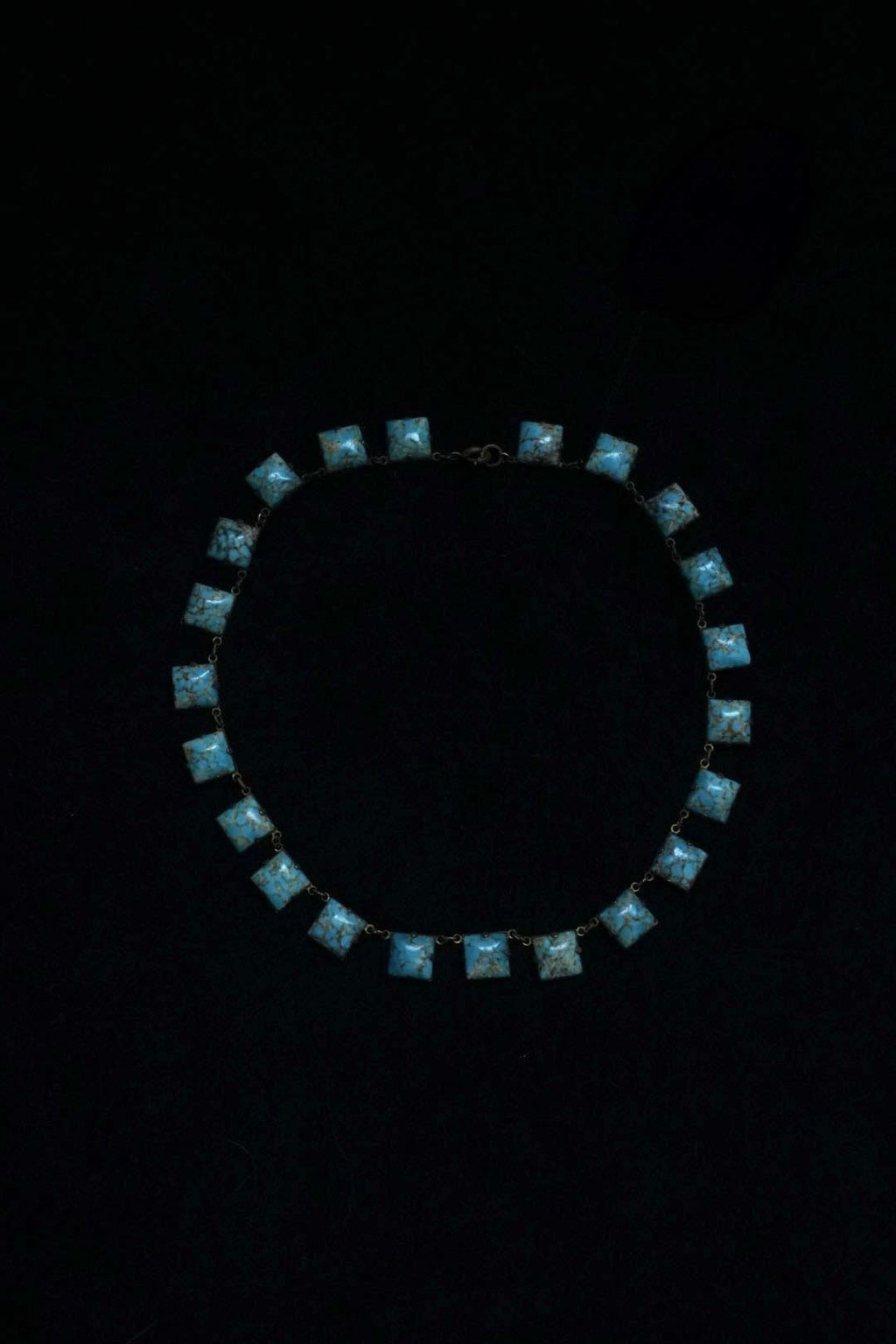 1920's Glass Robins Egg Faux Turquoise Necklace