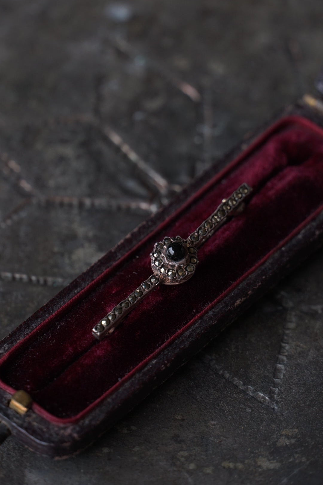 1930's Marcasite×Onyx Brooch