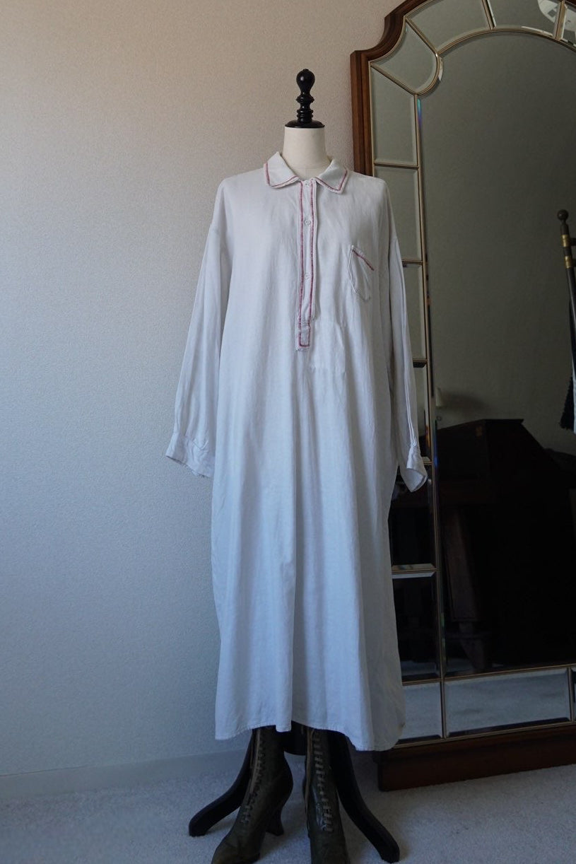 1930's Linen Cotton Long Dress