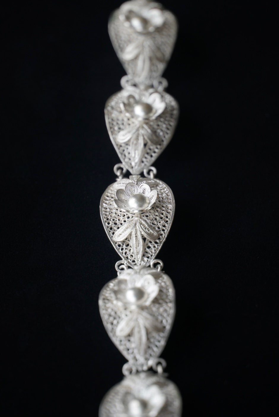 Vintage 800Silver Filigree Floral Bracelet
