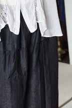 Antique French Handmade Linen Skirt