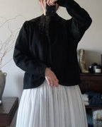 1940's Black Wool×Shearling Lamb Jacket