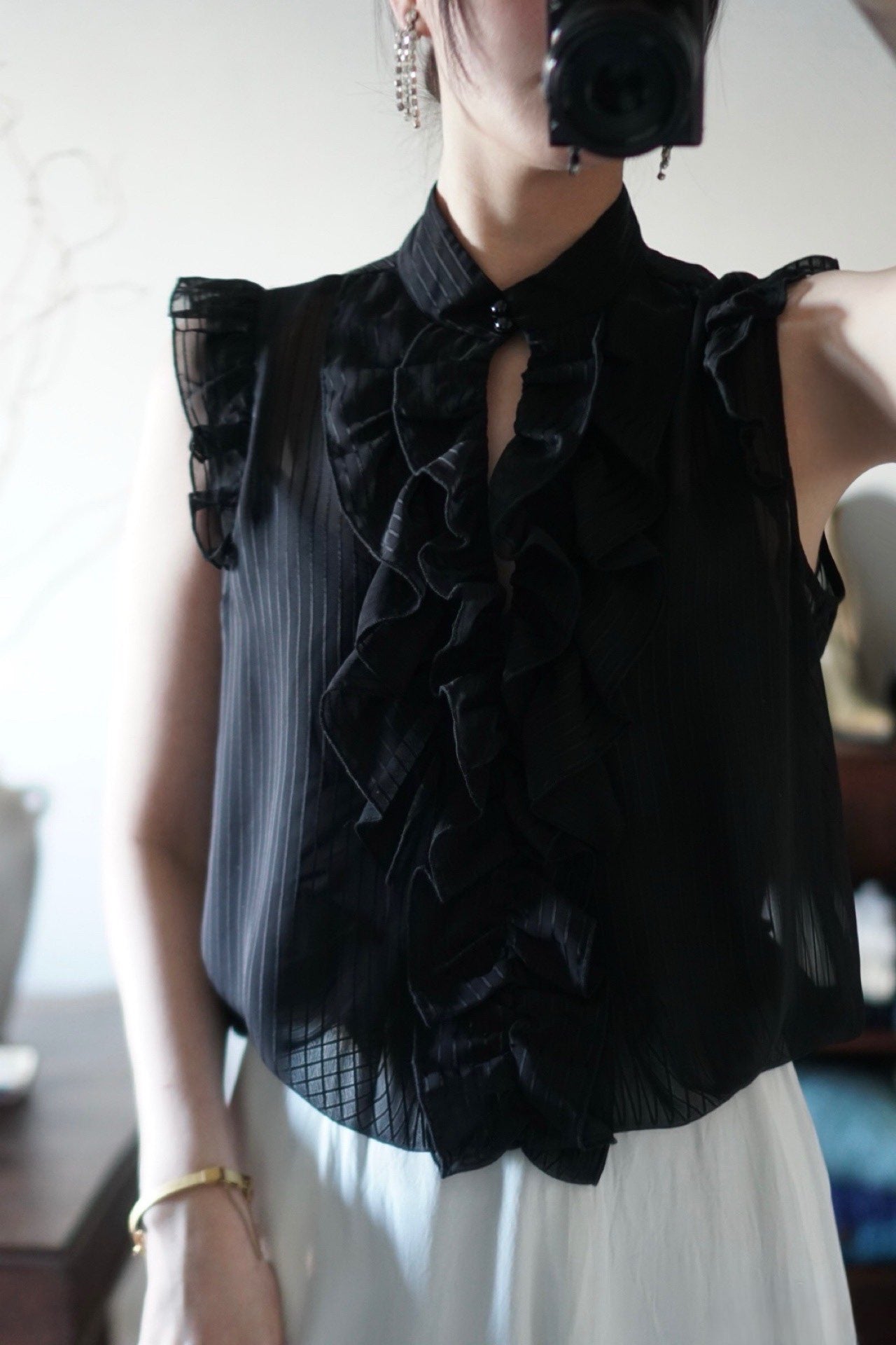 Vintage Black Cheer Blouse