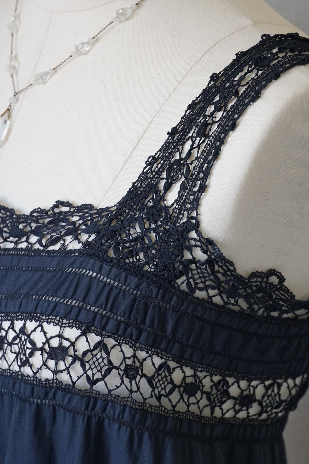 Antique French Black Cotton Dress