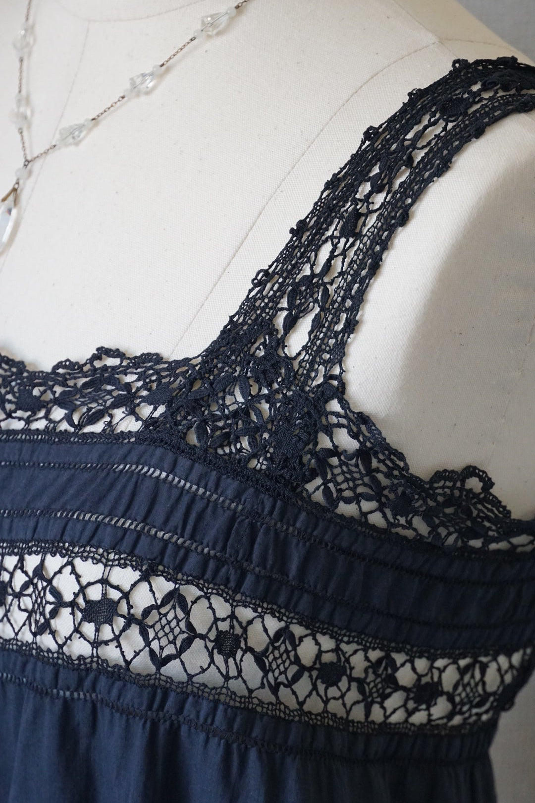 Antique French Black Cotton Dress