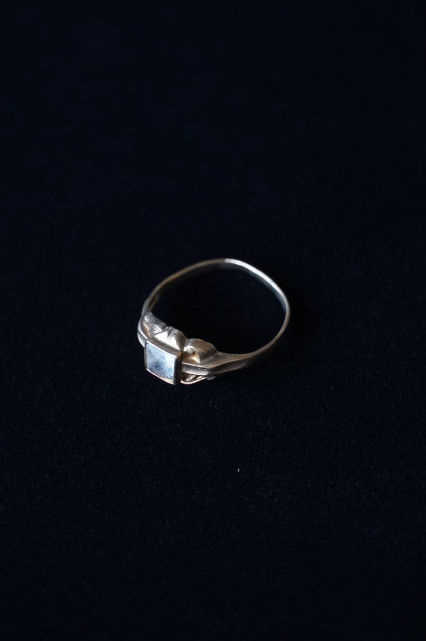 Edwardian 10K Pinky Ring with Glass Stone