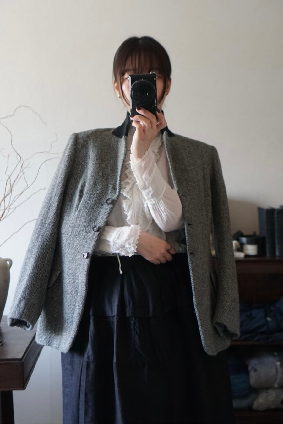 Vintage Grey Herringbone Jacket