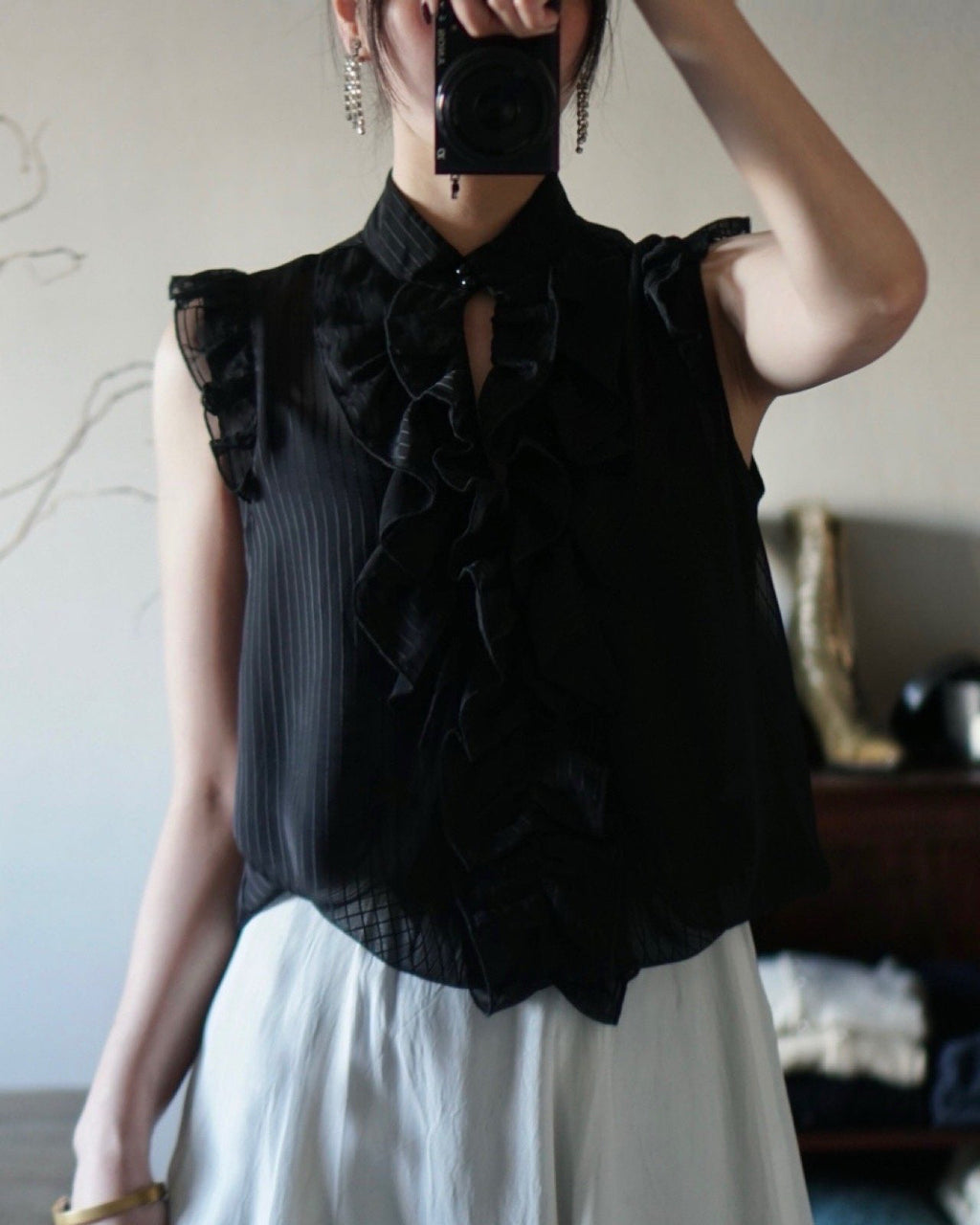 Vintage Black Cheer Blouse