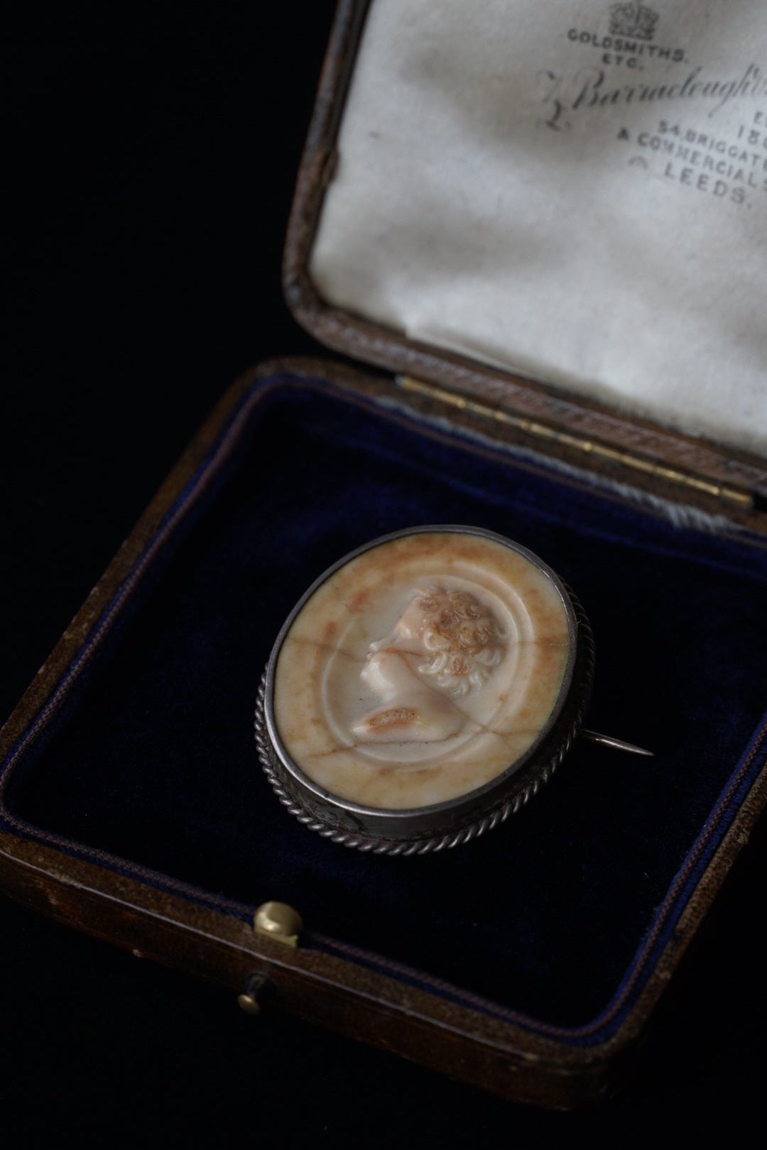 Victorian Grand Tour Marble Cameo Brooch