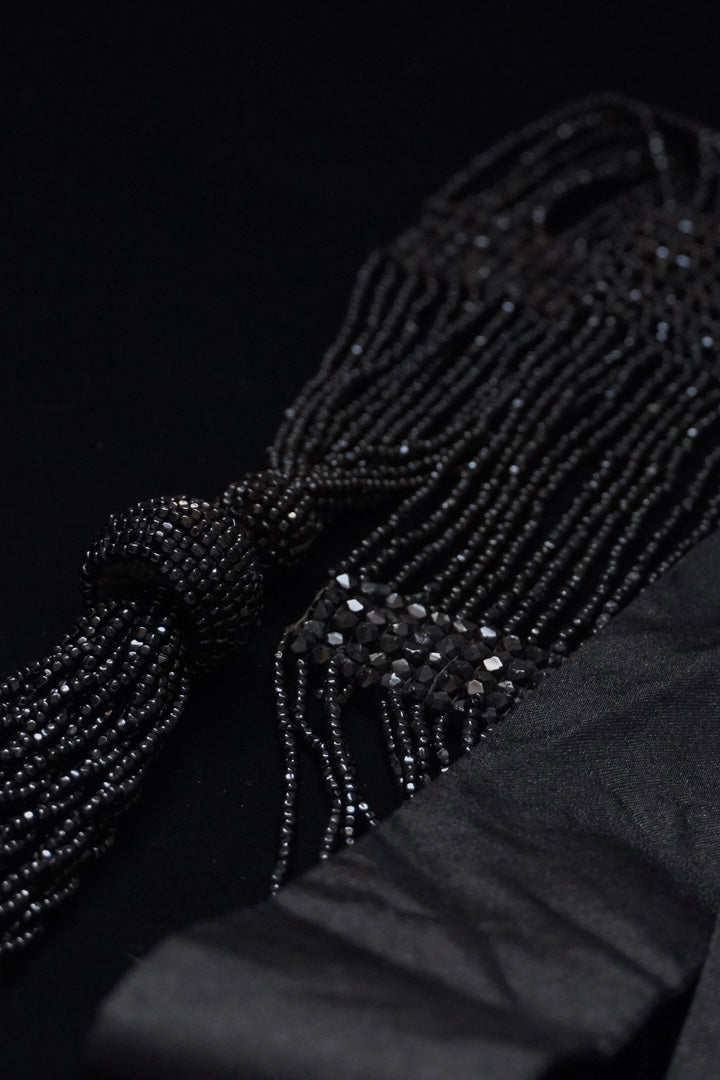 Victorian Jet Beaded Belt/Necklace with Tassels