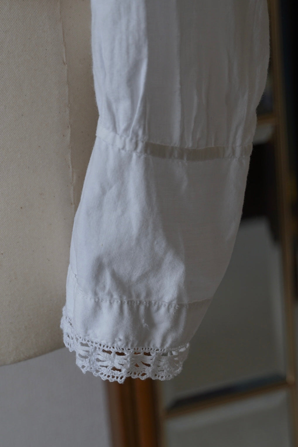 Antique French White Cotton Blouse