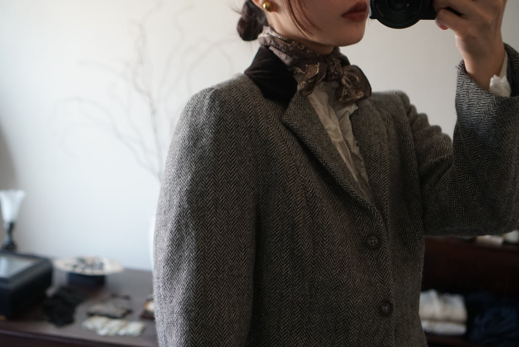 Vintage Grey Herringbone Jacket