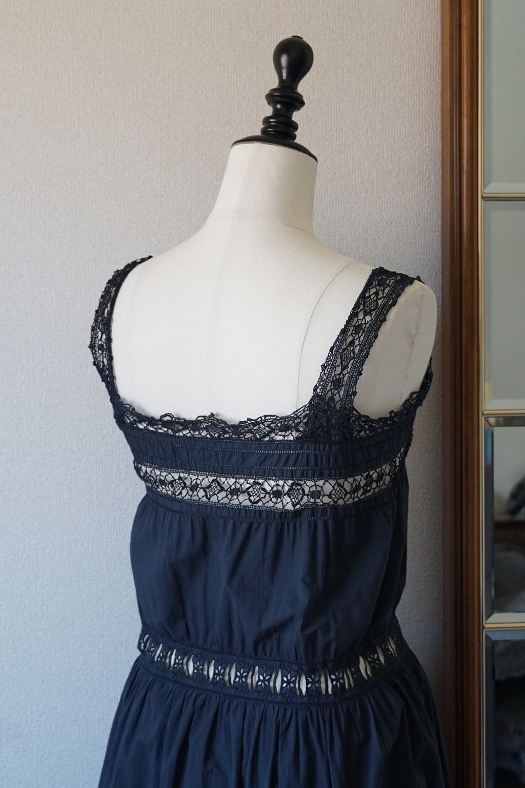 Antique French Black Cotton Dress