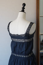Antique French Black Cotton Dress