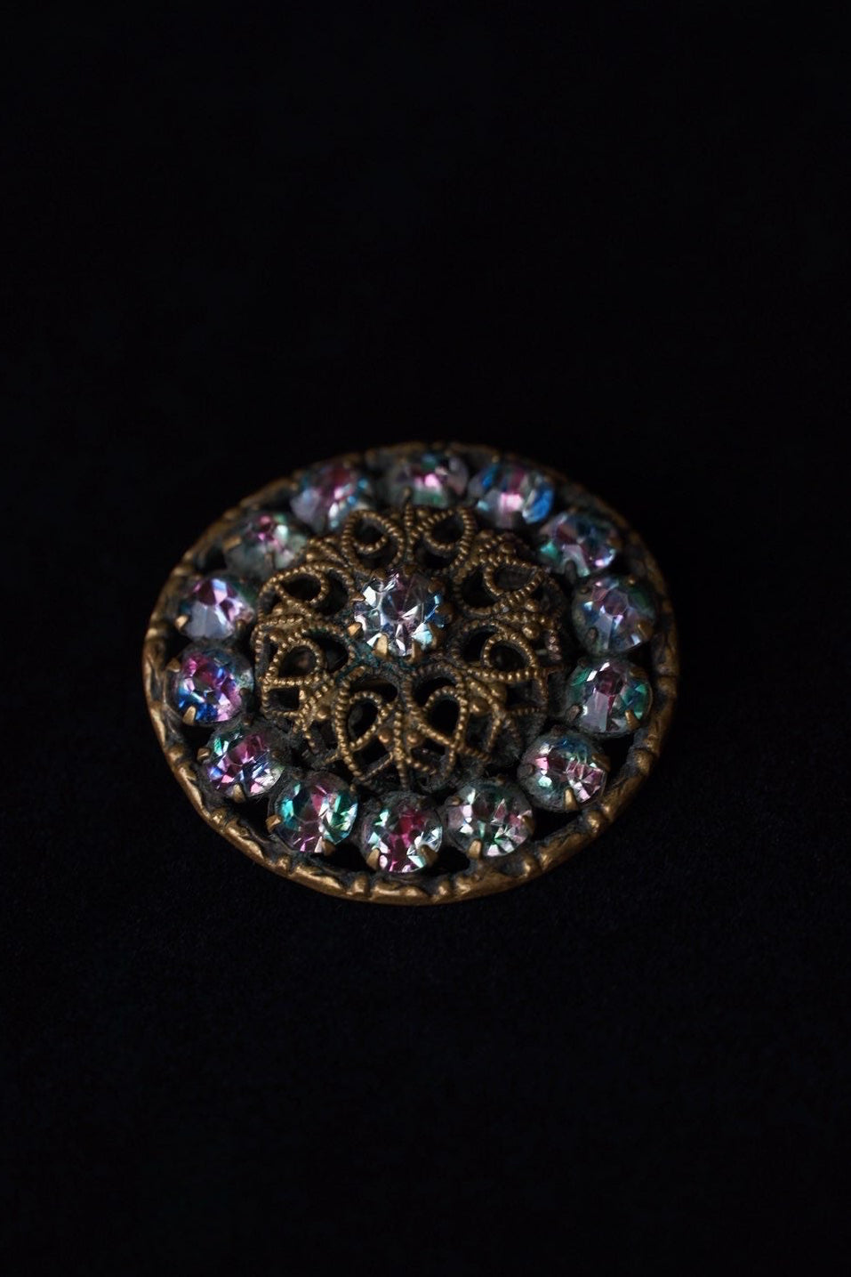 1930's Iris Glass Brooch