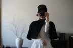 Edwardian Black Wool Short Cape