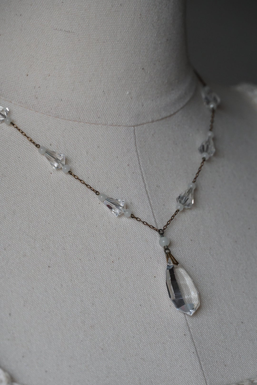 1930's Clear Glass Necklace