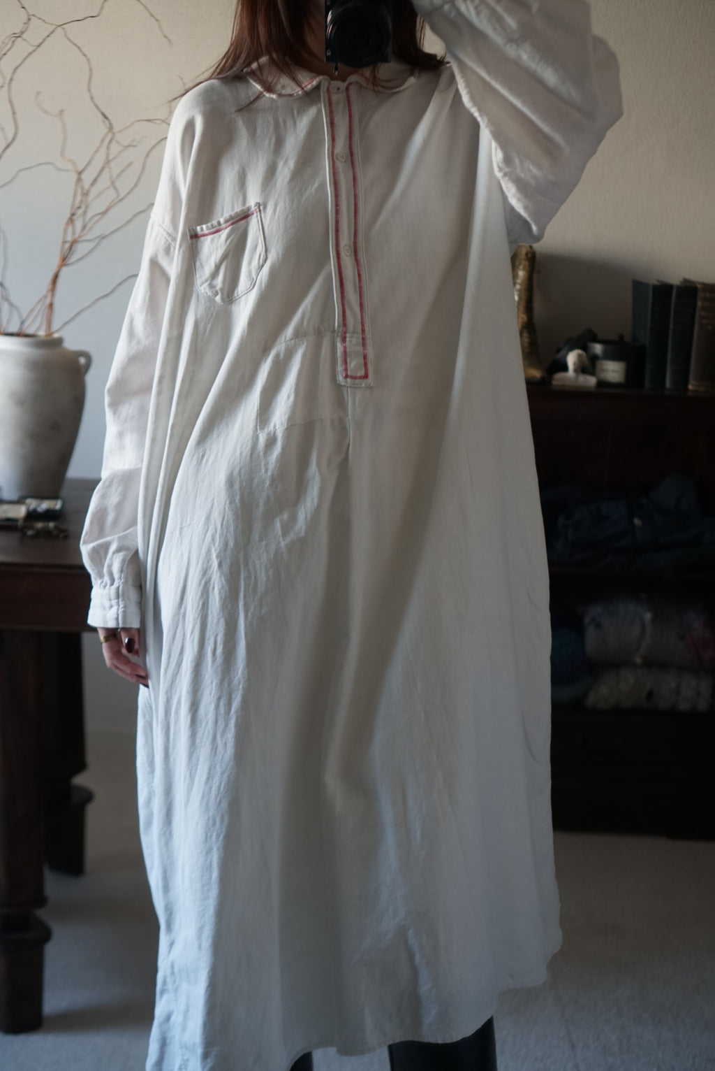 1930's Linen Cotton Long Dress