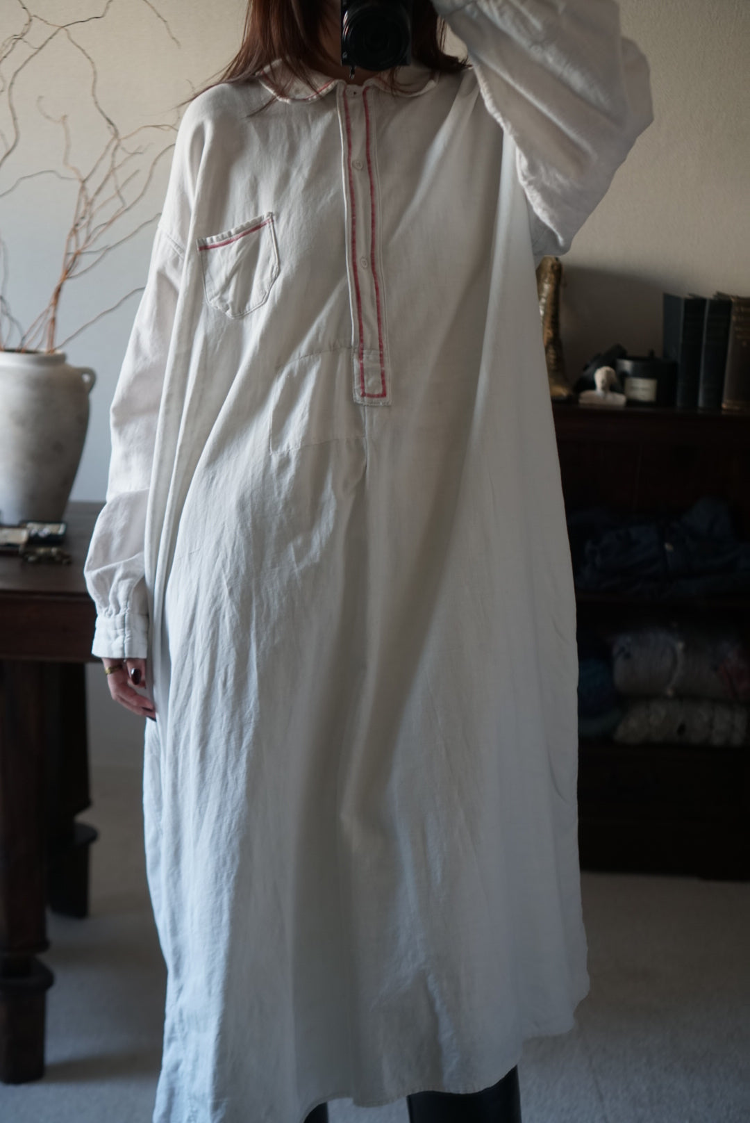 1930's Linen Cotton Long Dress