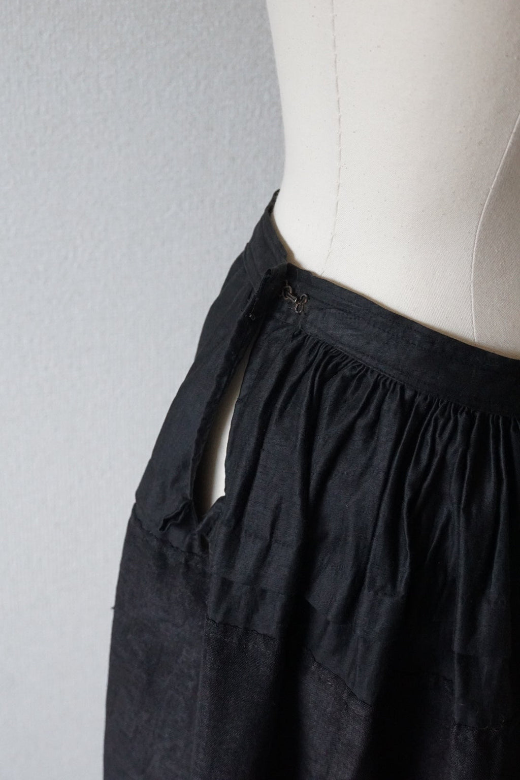 Antique French Handmade Linen Skirt