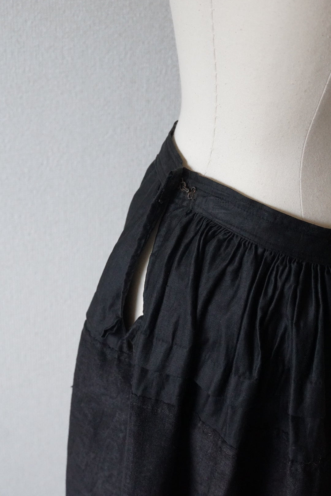 Antique French Handmade Linen Skirt