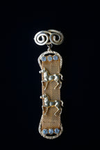 Vintage Gold Mesh Horses Belt Brooch
