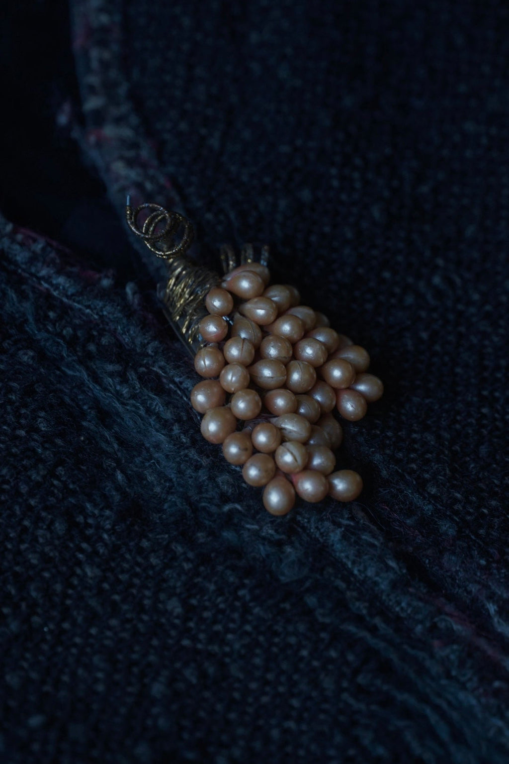 1950's Grape Pearl Dress Pin